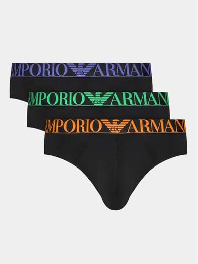 EMPORIO ARMANI Slip uomo Emporio Armani tripack cotone stretch con fascia logo