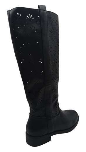 Stivali Alti Neri Donna Traforati – Eleganza Casual