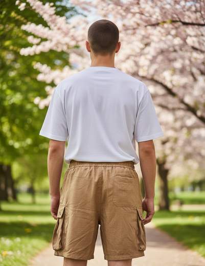 STILL Bermuda Uomo Cargo Casual in Lino Blend
