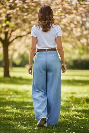 STILL Pantalone Palazzo Donna con Cintura