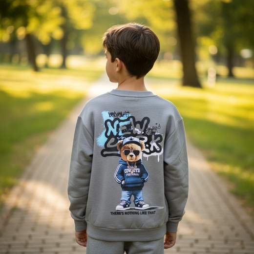STILL Felpa Girocollo Bambino STILL in Misto Cotone – Stile Casual con Stampa Moderna
