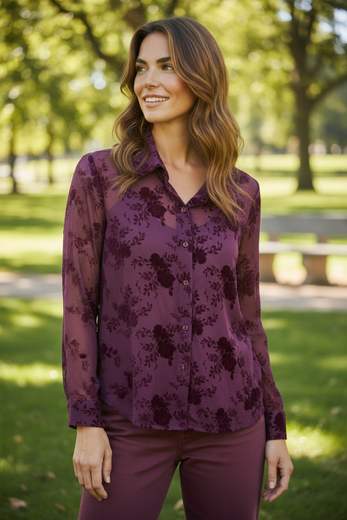 STILL Camicia Donna con Fantasia Floreale