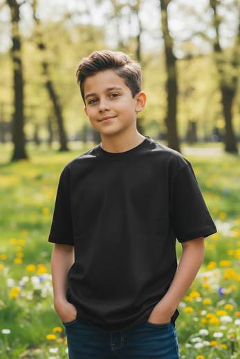 STILL T-shirt Bambino Nera con Stampa SAINT - Casual Kids