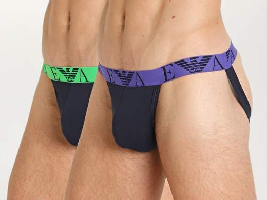 EMPORIO ARMANI Jockstrap uomo Emporio Armani bipack cotone stretch con logo