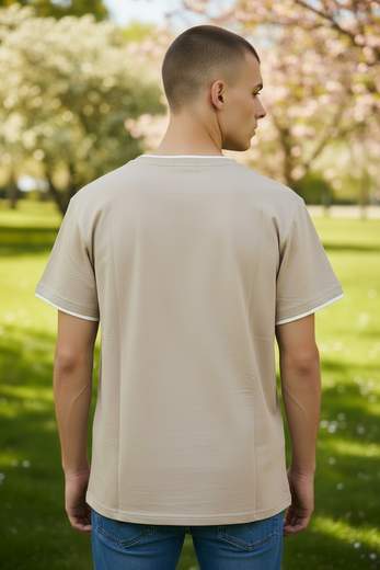 STILL T-shirt Uomo Henley Finto Collo a V - Maglia Casual Estiva