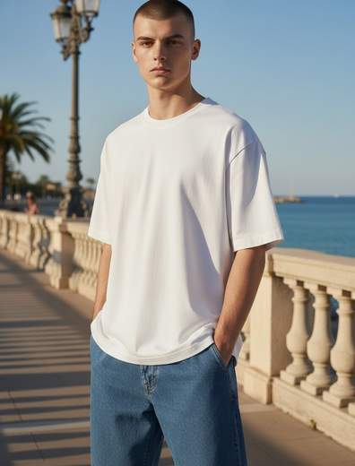 STILL T-Shirt Uomo Oversize Bianca con Stampa Angelo – Streetwear Casual
