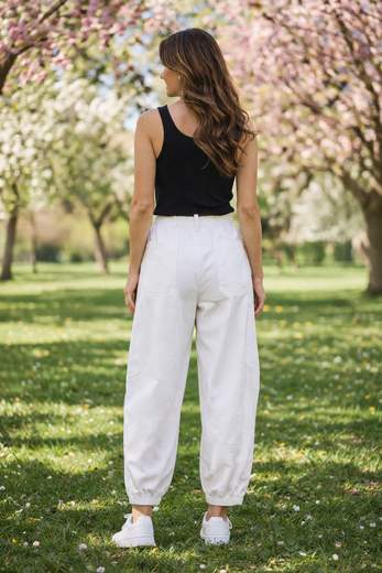 STILL Pantaloni Donna Balloon Fit – Vita Alta con Cintura