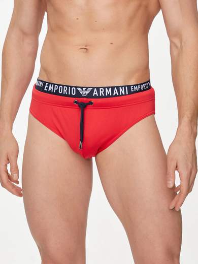 EMPORIO ARMANI Costume slip uomo con fascia logata: stile essenziale e performance
