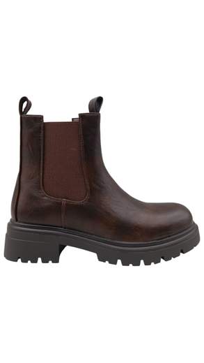 Stivaletto Chelsea Donna Marrone con Suola Carrarmato