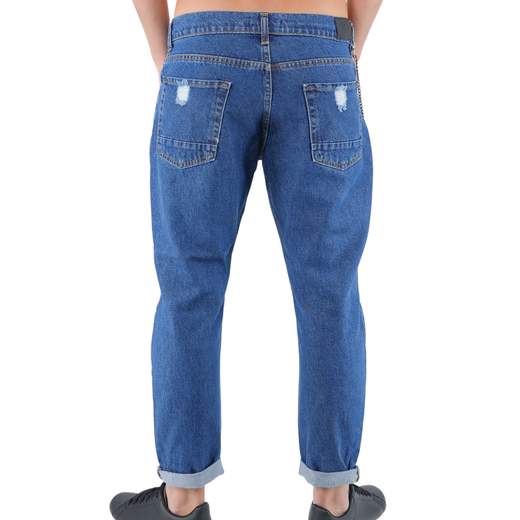 Jeans uomo in denim chiaro dal taglio contemporaneo e comfort duraturo