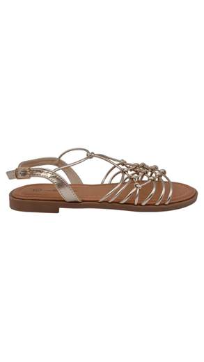 Sandali Donna Flat con Fasce Intrecciate e Cinturino Regolabile