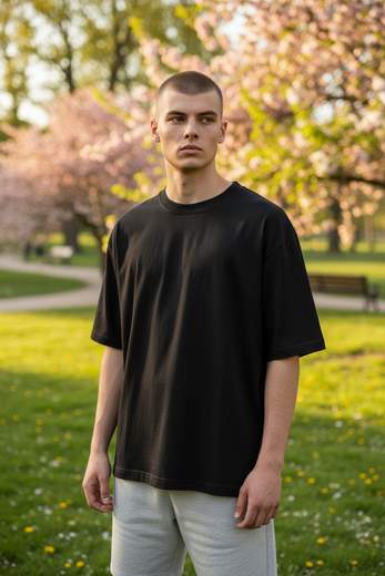 STILL T-Shirt Oversize Uomo Nera Basic