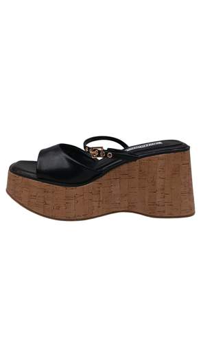 Sandali Donna con Zeppa Effetto Sughero