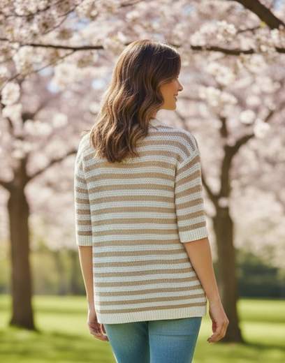 STILL Maglia Estiva Donna a Righe in Cotone