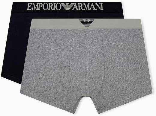 EMPORIO ARMANI Boxer Uomo Bi-Pack in Cotone Elasticizzato