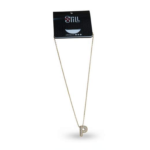 STILL Collana Donna con Ciondolo a Lettera e Strass – Oro e Argento
