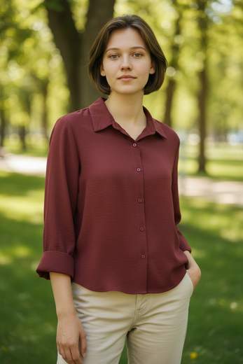 STILL Camicia Donna con Nodo sul Fondo e Maniche 3/4
