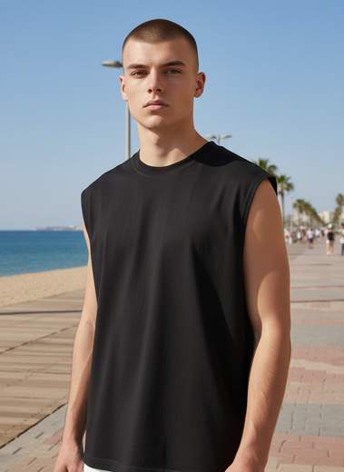 STILL Canotta Uomo Nera con Stampa Angelo – Streetwear Estiva