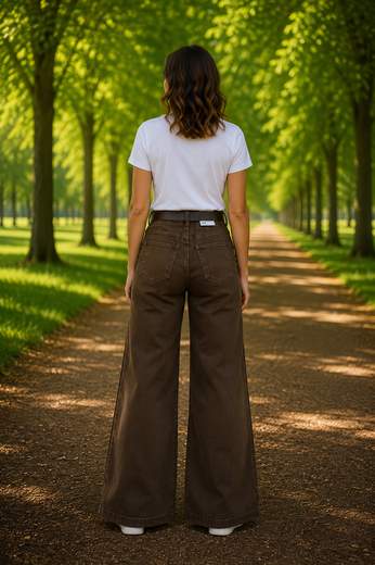 STILL Jeans Donna Palazzo a Vita Alta con Tasche e Gamba Ampia