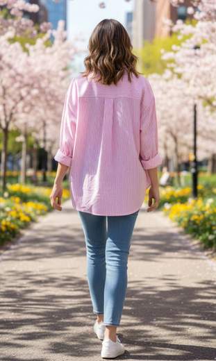 STILL Camicia Rosa a Righe con Nodo