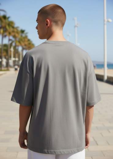 T-Shirt Uomo Oversize Basic in Cotone Girocollo