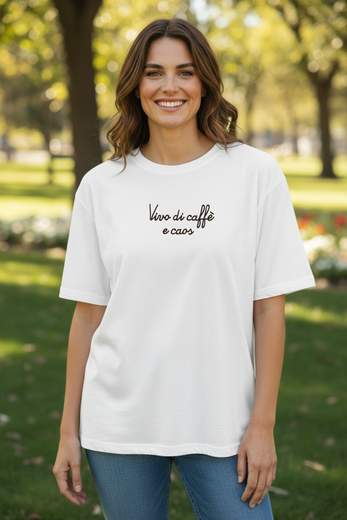 STILL T-Shirt Donna con Scritta Frontale e Vestibilità Oversize