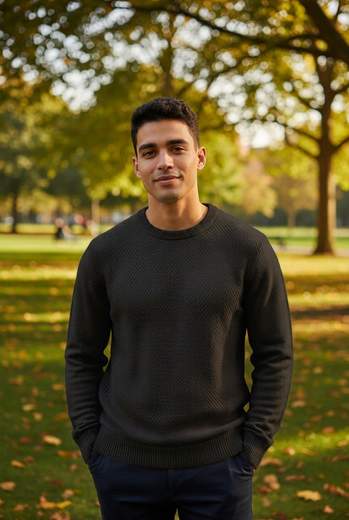 STILL Maglione Uomo Girocollo a Maglia Strutturata