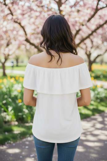 Top Donna con Scollo a Barchetta