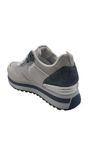 Sneakers Donna Platform Bianco e Denim – Comfort & Stile