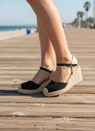 STILL Espadrillas Donna con Zeppa in Corda e Cinturino