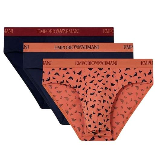 EMPORIO ARMANI Slip Uomo 3 Pezzi con Logo e Fascia Elasticizzata