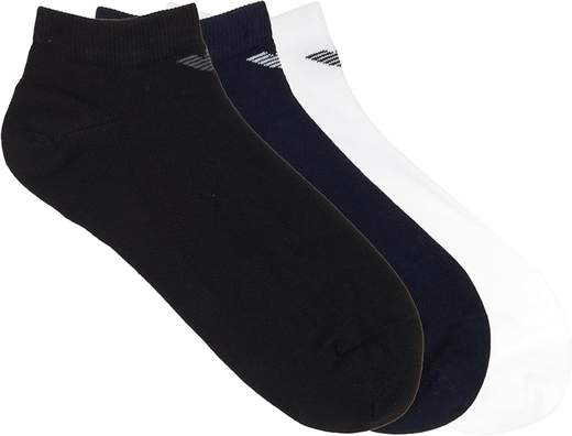 EMPORIO ARMANI Calzini Emporio Armani Uomo 3-Pack Cotone Stretch – Calze Corte