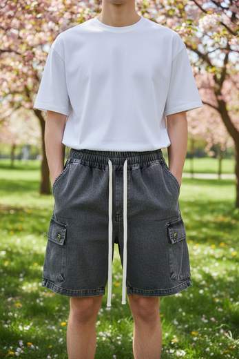 STILL Bermuda Cargo Uomo Casual – Shorts Urban con Coulisse e Tasche Laterali