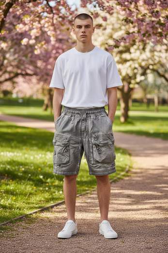 STILL Pantaloncini Cargo Uomo - Shorts Casual con Tasche