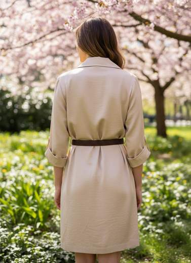 STILL Maxi Camicia Abito con Cintura