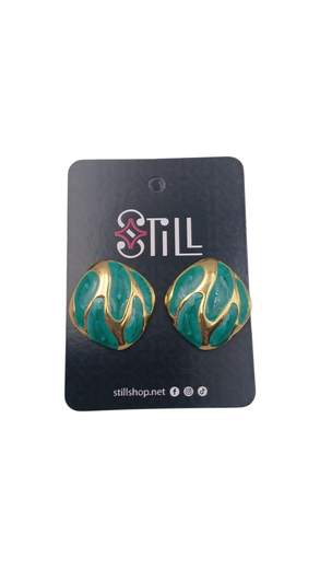 STILL Orecchini Vintage Wave Smaltati con Dettagli Gold