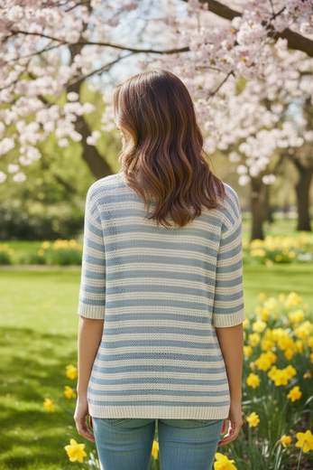 STILL Maglia Estiva Donna a Righe in Cotone