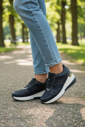 STILL Sneakers Donna Platform Nere Casual - Scarpe Comode e Moderne