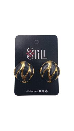 STILL Orecchini Vintage Wave Smaltati con Dettagli Gold