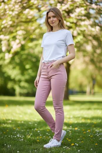 STILL Jeans Skinny Elasticizzati a Vita Media – Pantaloni Slim Fit