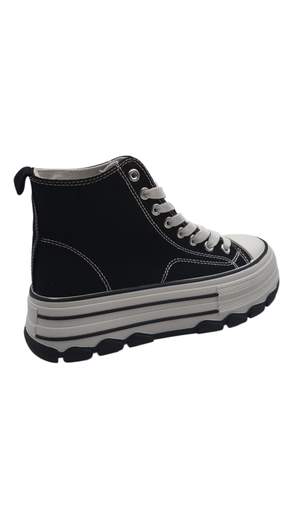 Sneakers Donna Alte Nere Platform – Stile Streetwear
