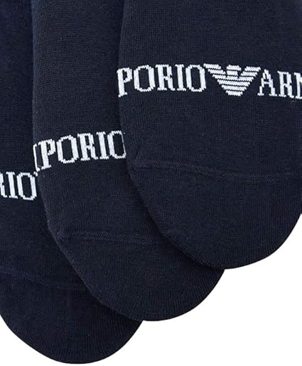 EMPORIO ARMANI Calzini Invisibili Emporio Armani Uomo 3-Pack Cotone Stretch – Fantasmini Antiscivolo