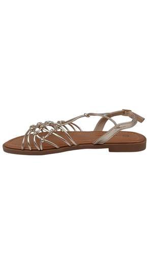 Sandali Donna Flat con Fasce Intrecciate e Cinturino Regolabile