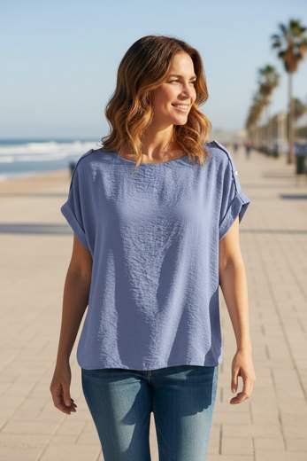 Blusa Donna Morbida Manica Corta