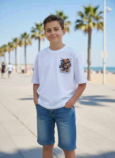 STILL T-Shirt Junior Oversize con Stampa TEDDY VICTORY