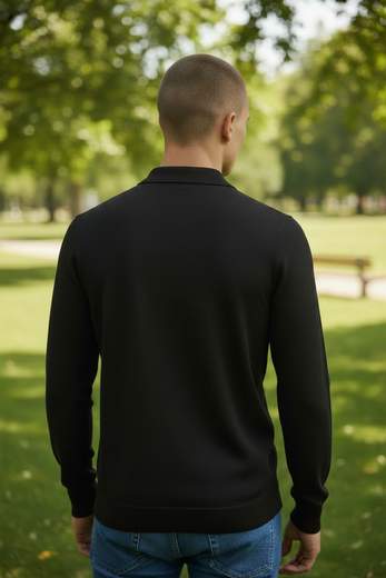 STILL Polo Uomo a Maniche Lunghe con Colletto Classico