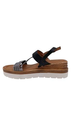 Sandali Donna Platform con Strass e Cinturino Regolabile