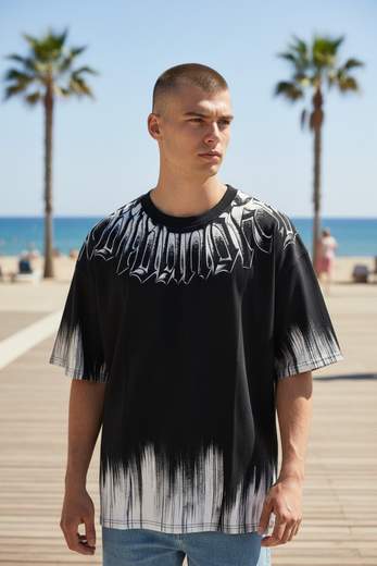 STILL T-Shirt Uomo Oversize Streetwear Gothic Fade