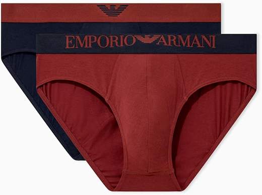 EMPORIO ARMANI Slip Uomo Bi-Pack in Cotone Elasticizzato