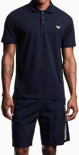 EMPORIO ARMANI Polo uomo Emporio Armani in cotone piqué con logo minimal